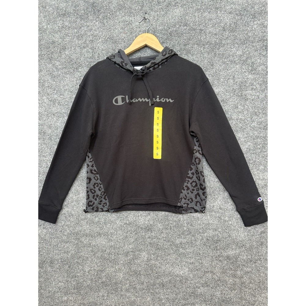 CHAMPION Sweatshirt Hoodie Women's Ladies Size S Black Logo Warm Winter